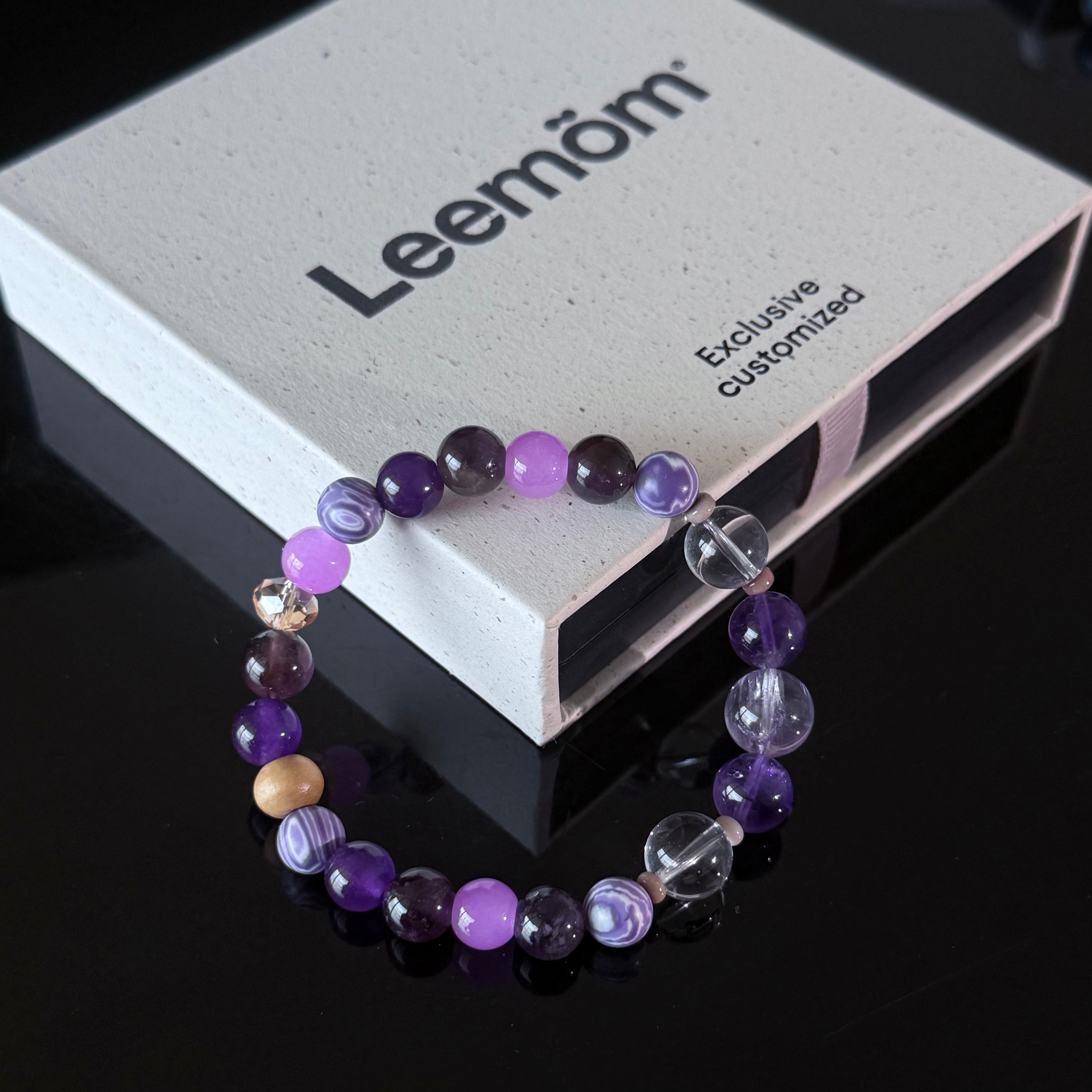 Amethyst & Purple Agate Crystal Bracelet