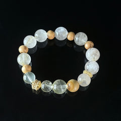 Clear & Rutilated Quartz Bracelet for Taurus