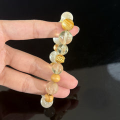 Clear & Rutilated Quartz Bracelet for Taurus