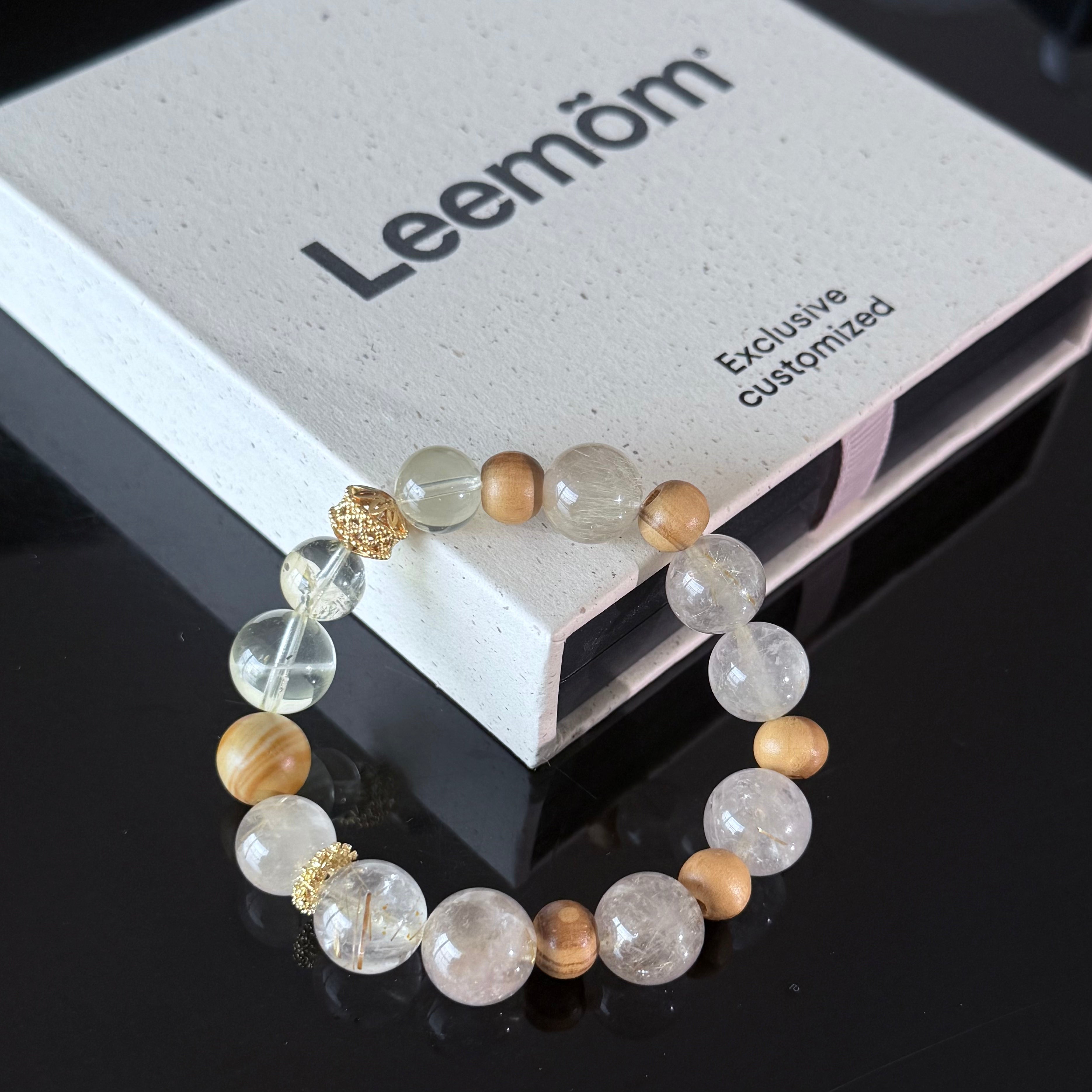 Clear & Rutilated Quartz Bracelet for Taurus