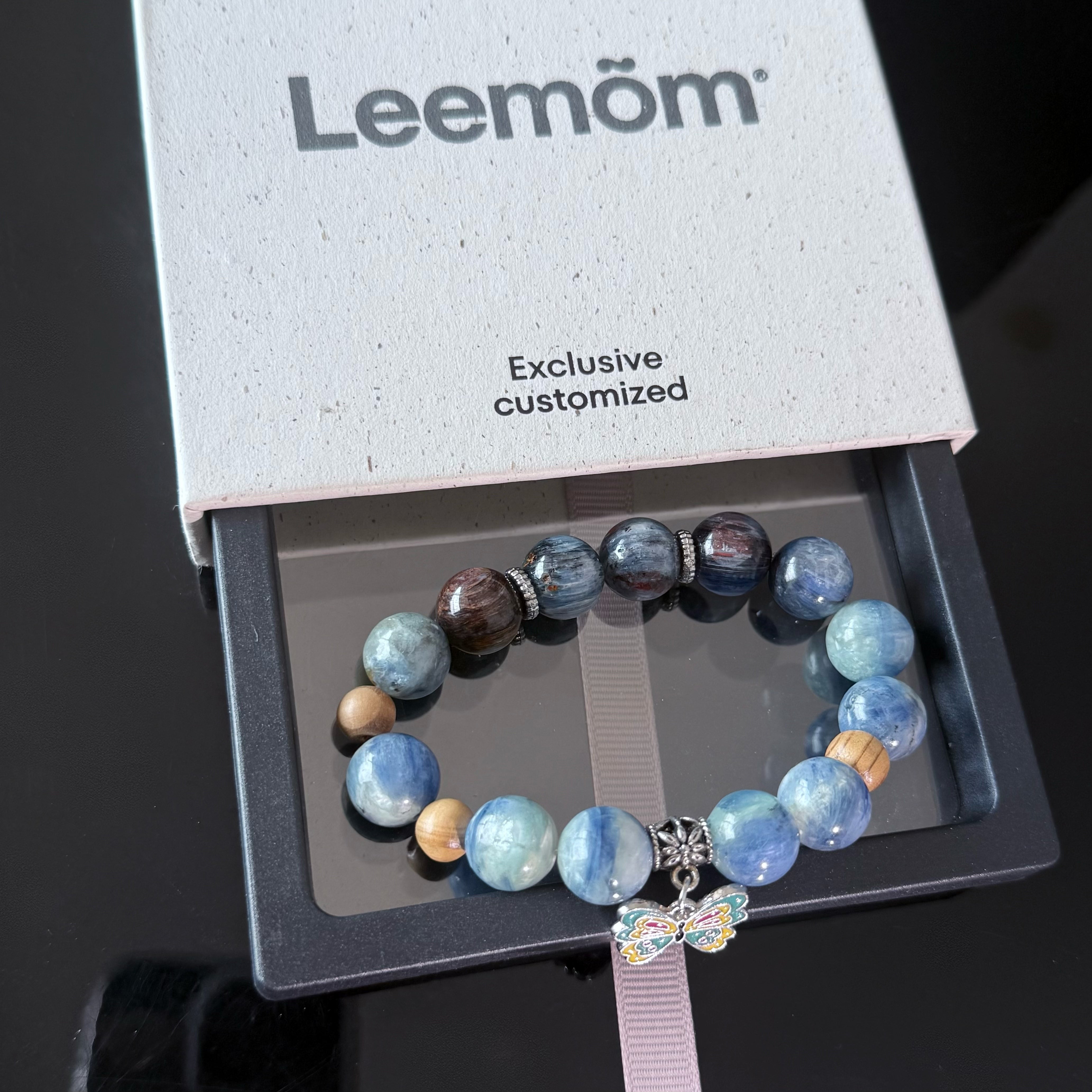 Blue Kyanite & Aquamarine Butterfly Bracelet for Gemini