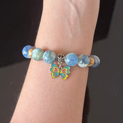 Blue Kyanite & Aquamarine Butterfly Bracelet for Gemini