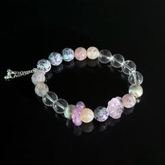 Amethyst & Clear Quartz Bracelet for Pisces