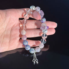 Amethyst & Clear Quartz Bracelet for Pisces