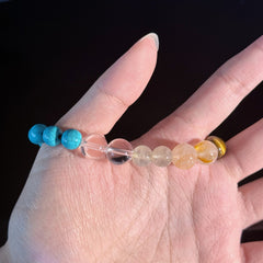 Tiger’s Eye, Malachite & Clear Quartz Zodiac Bracelet for Leo & Capricorn