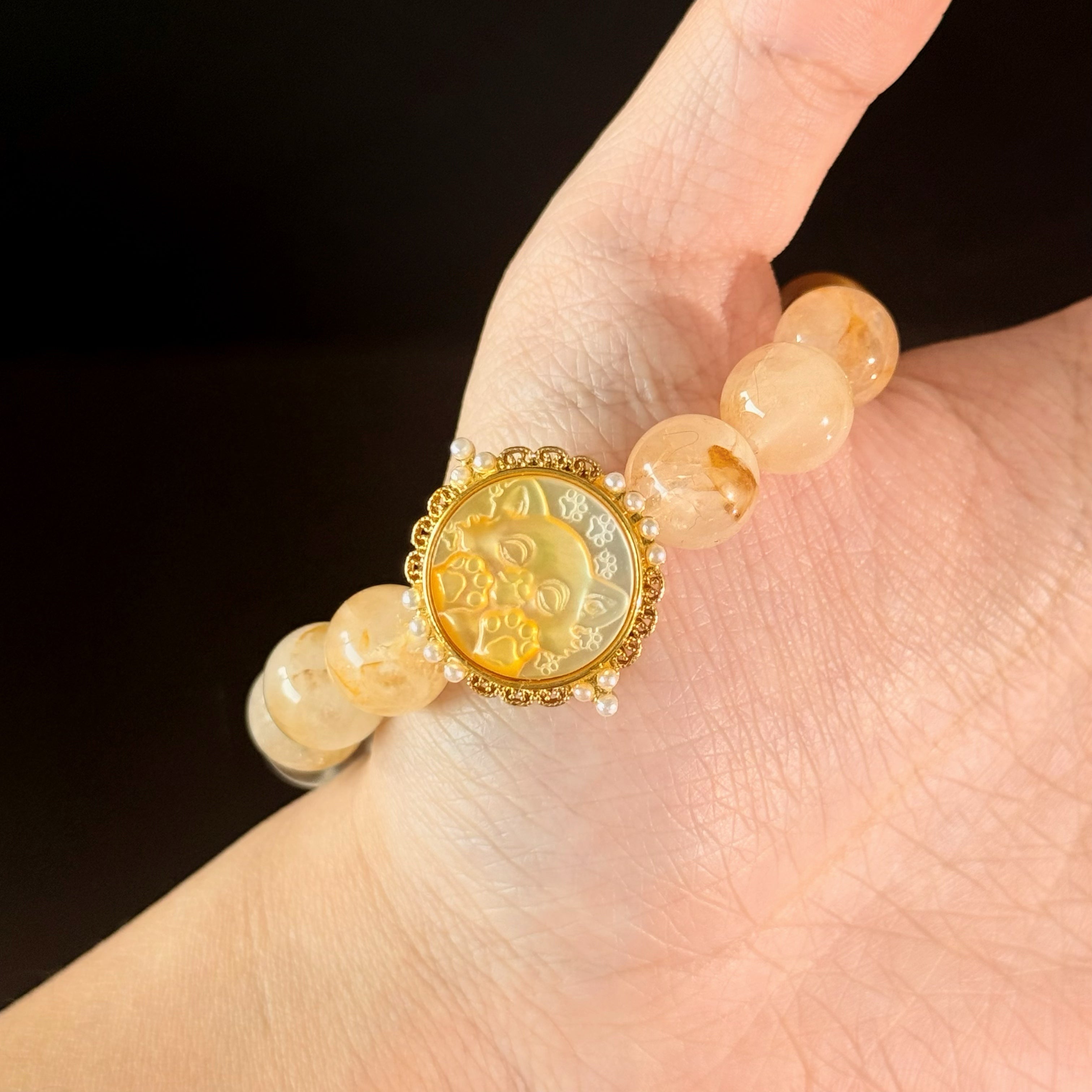 Leo Crystal Bracelet – Sun Charm Bracelet with Golden Quartz, Citrine & Orange Agate