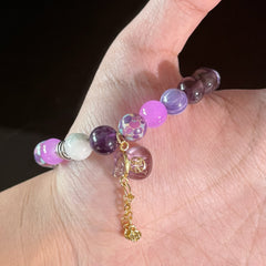 Pisces Crystal Bracelet – Amethyst & Purple Agate Healing Bracelet