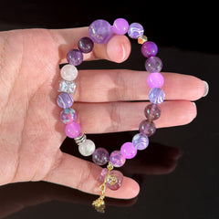 Pisces Crystal Bracelet – Amethyst & Purple Agate Healing Bracelet