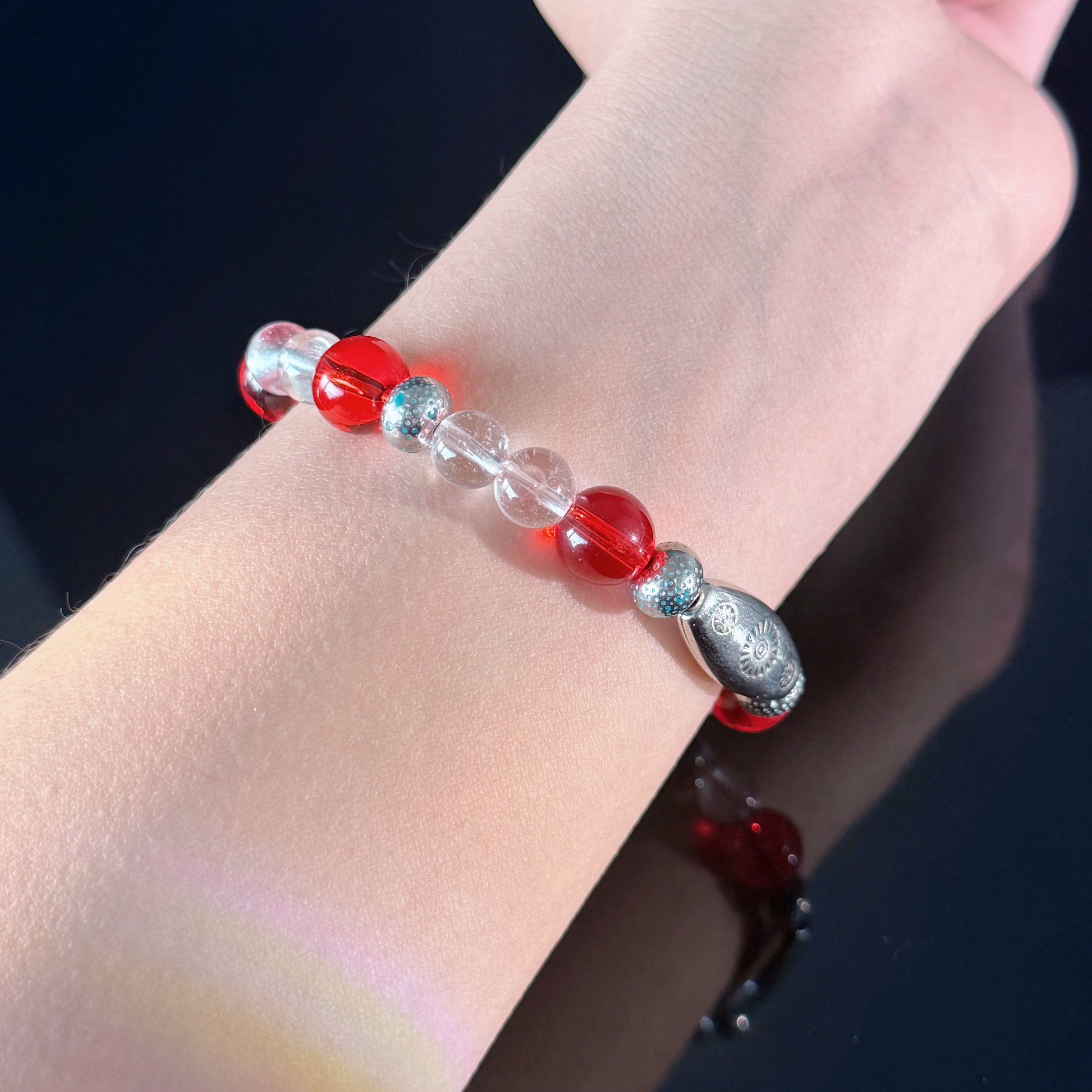 Aries Crystal Bracelet – Red Quartz & Clear Quartz Healing Bracelet