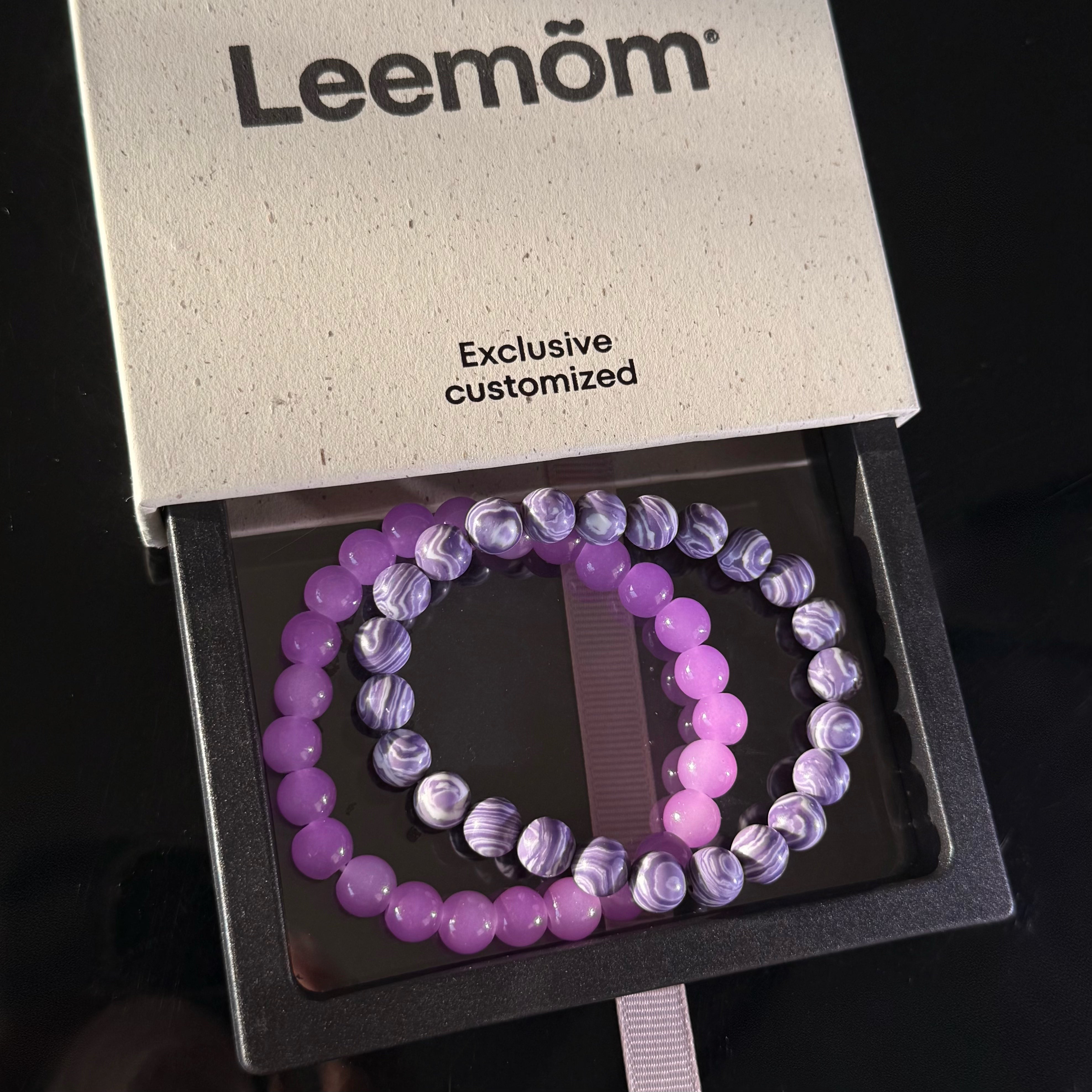Libra Crystal Bracelet Set – Pink Quartz & Purple Striped Agate Love Bracelet