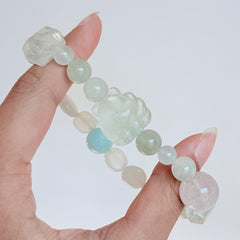Aquamarine, Amethyst & Moonstone Bracelet