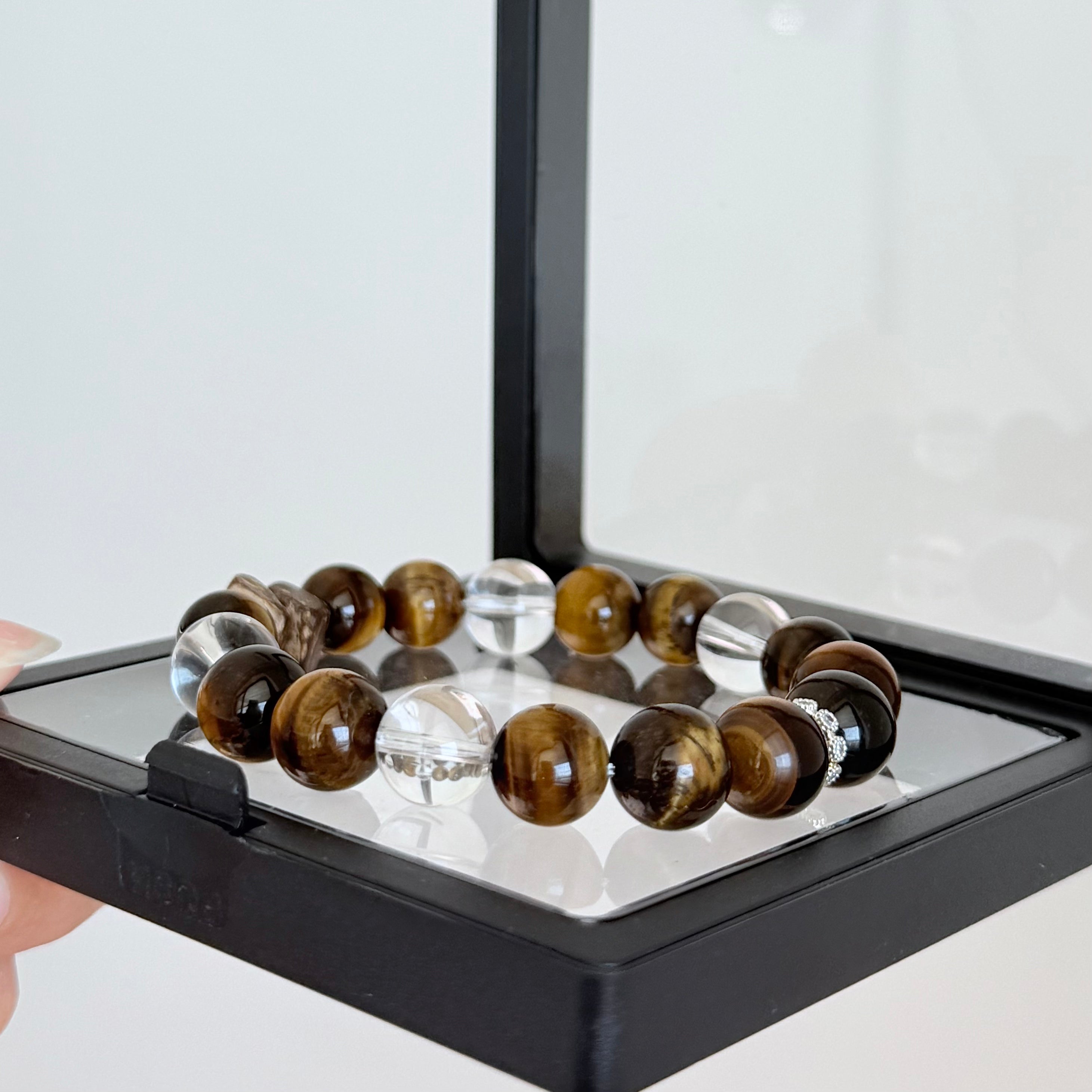 Tiger’s Eye and Clear Quartz Bracelet