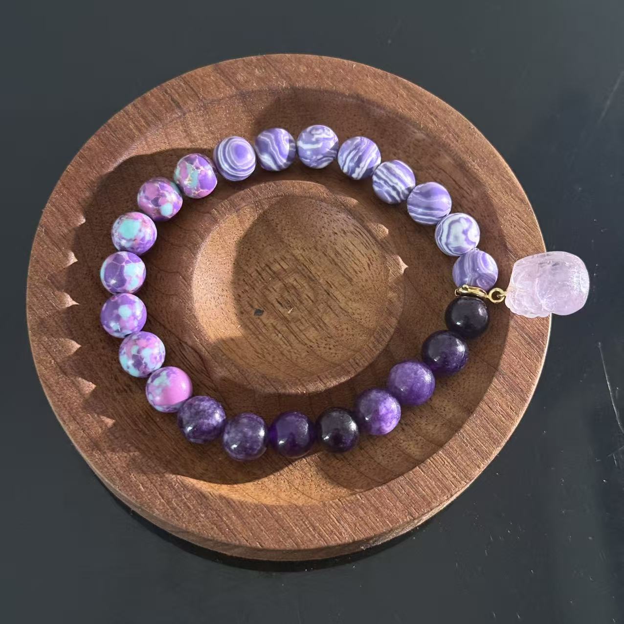 Handcrafted Purple Agate and Amethyst Bracelet — Jewelry for Enhanced Intuition, Protection, and Spiritual Healing