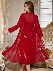 Lace Mesh Nightgown Nightdress Suit