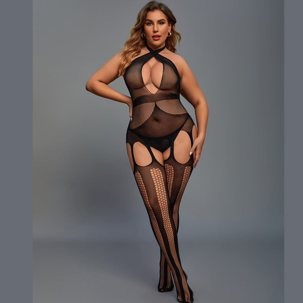 Open Crotch Free off See-through Hollow Bustiers & Teddies
