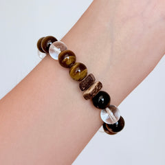Tiger’s Eye and Clear Quartz Bracelet