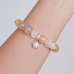 Golden Rutilated Quartz & Clear Quartz Bracelet