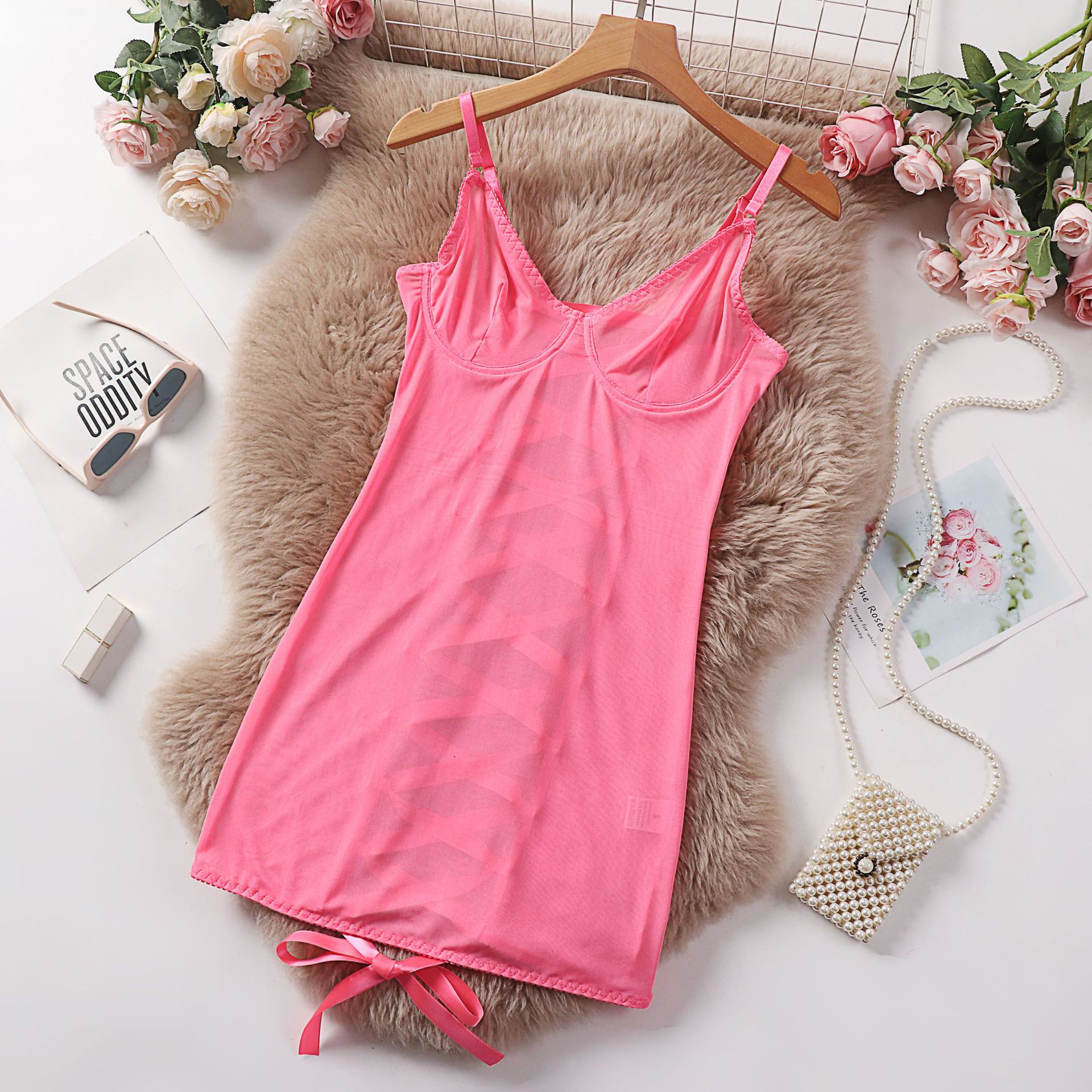 Mesh Suspenders Transparent Lace Lingerie Temptation Jumpsuit