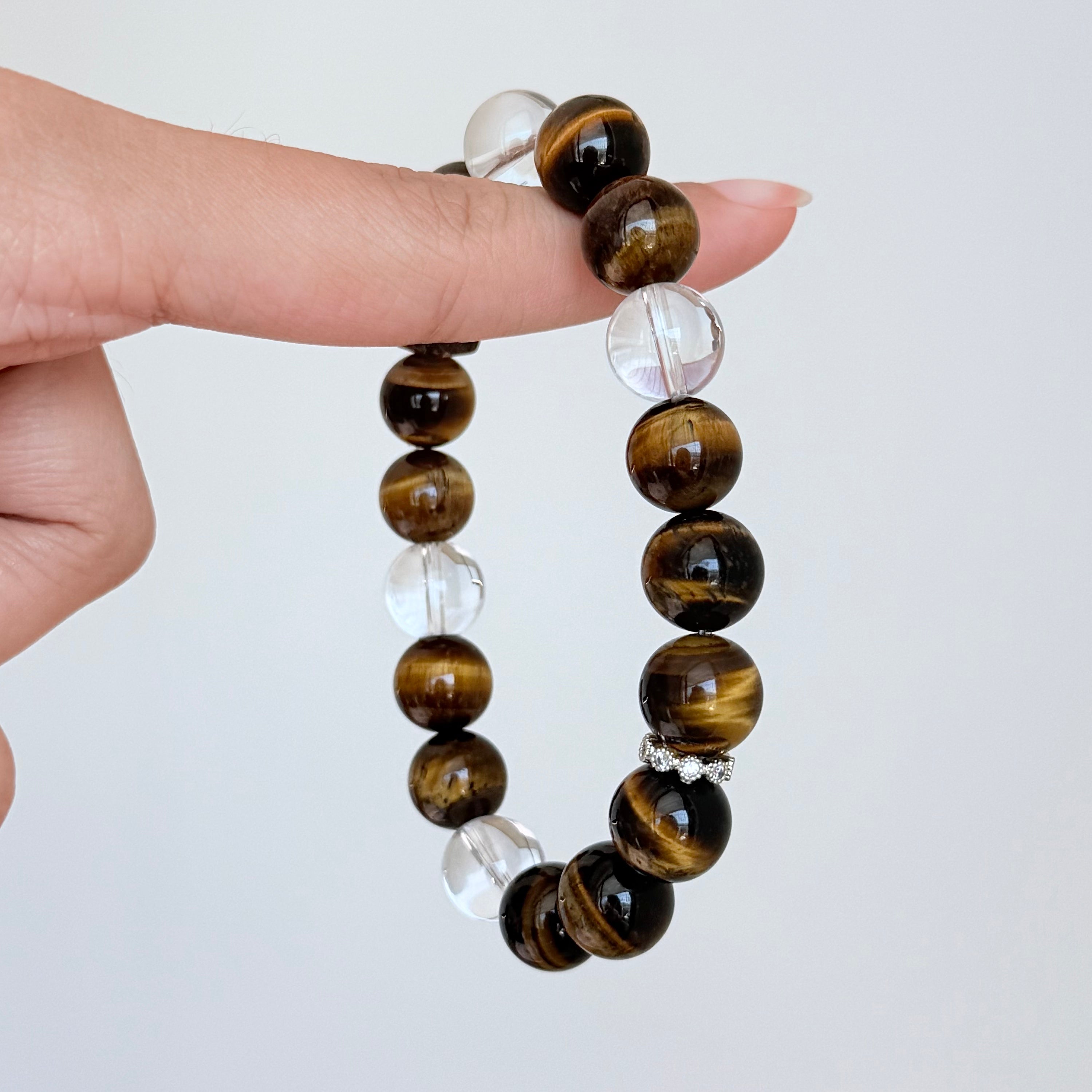 Tiger’s Eye and Clear Quartz Bracelet