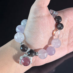 Pisces Crystal Bracelet – Amethyst, Rose Quartz & Smoky Quartz Healing Bracelet