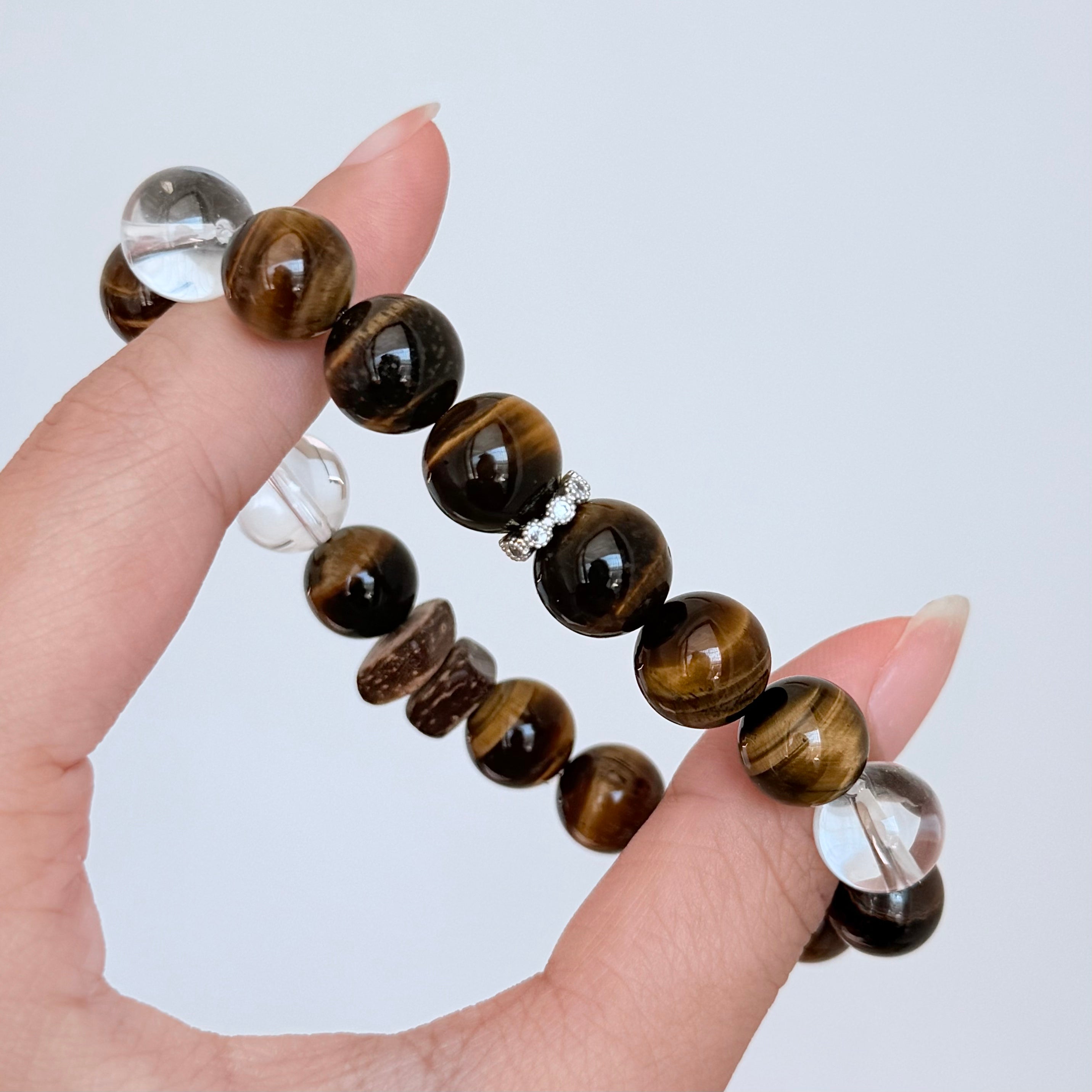 Tiger’s Eye and Clear Quartz Bracelet