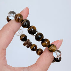 Tiger’s Eye and Clear Quartz Bracelet