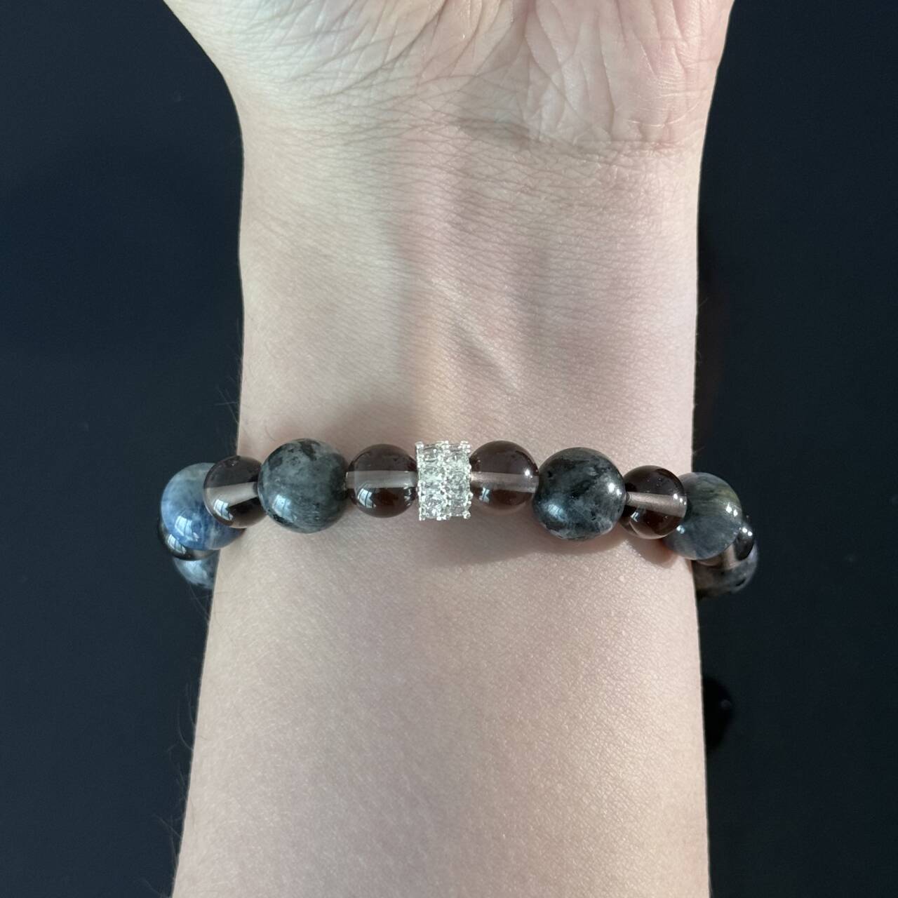 Handmade Kyanite and Smoky Quartz Crystal Bracelet – A natural healing gemstone bracelet that brings protection, clear thinking, and inner peace.