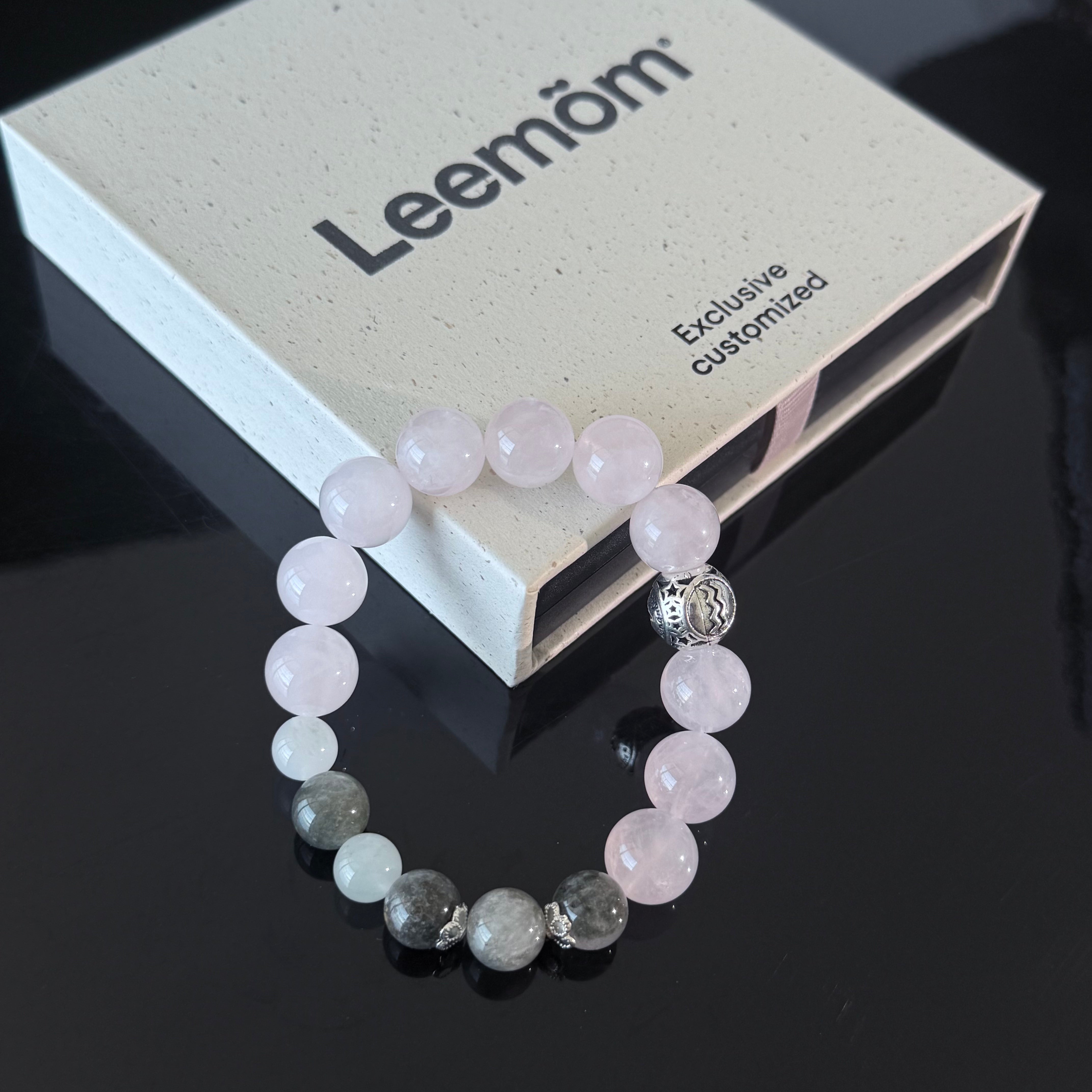 Rose Quartz Love Healing Bracelet with Moonstone & Labradorite