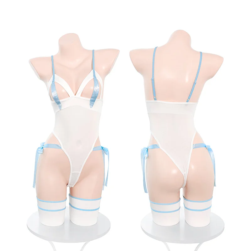 Catgirl Cosplay Open Crotch Bodysuit Set