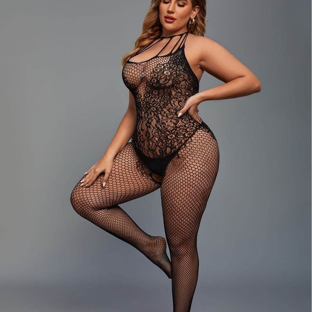 Open Crotch Free off Siamese Underwear Sheer Cutout Fishnet Clothes