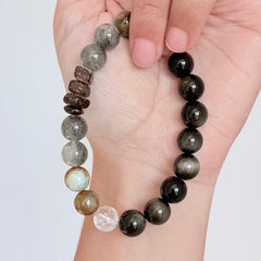 Labradorite & Obsidian Protection Bracelet