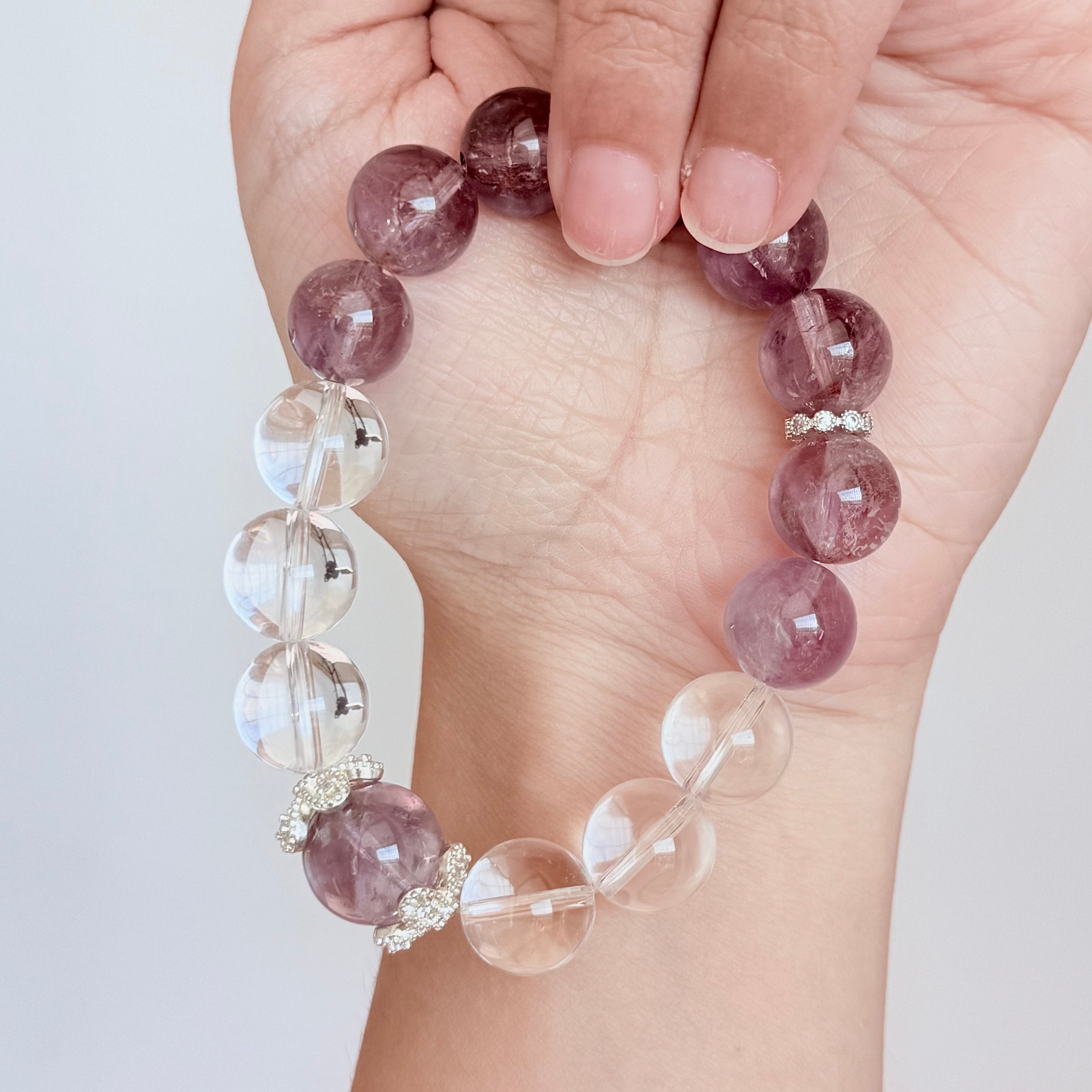 Lavender Amethyst and Clear Quartz Bracelet