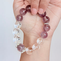 Lavender Amethyst and Clear Quartz Bracelet