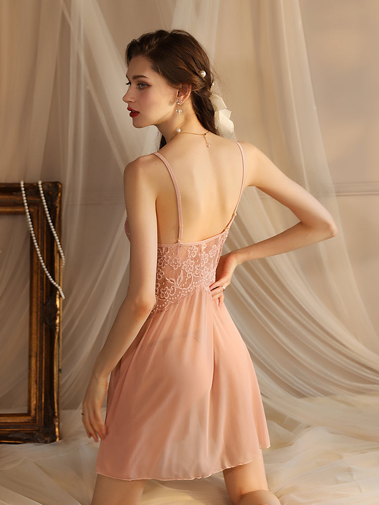Floral Lace Babydoll Nightgown