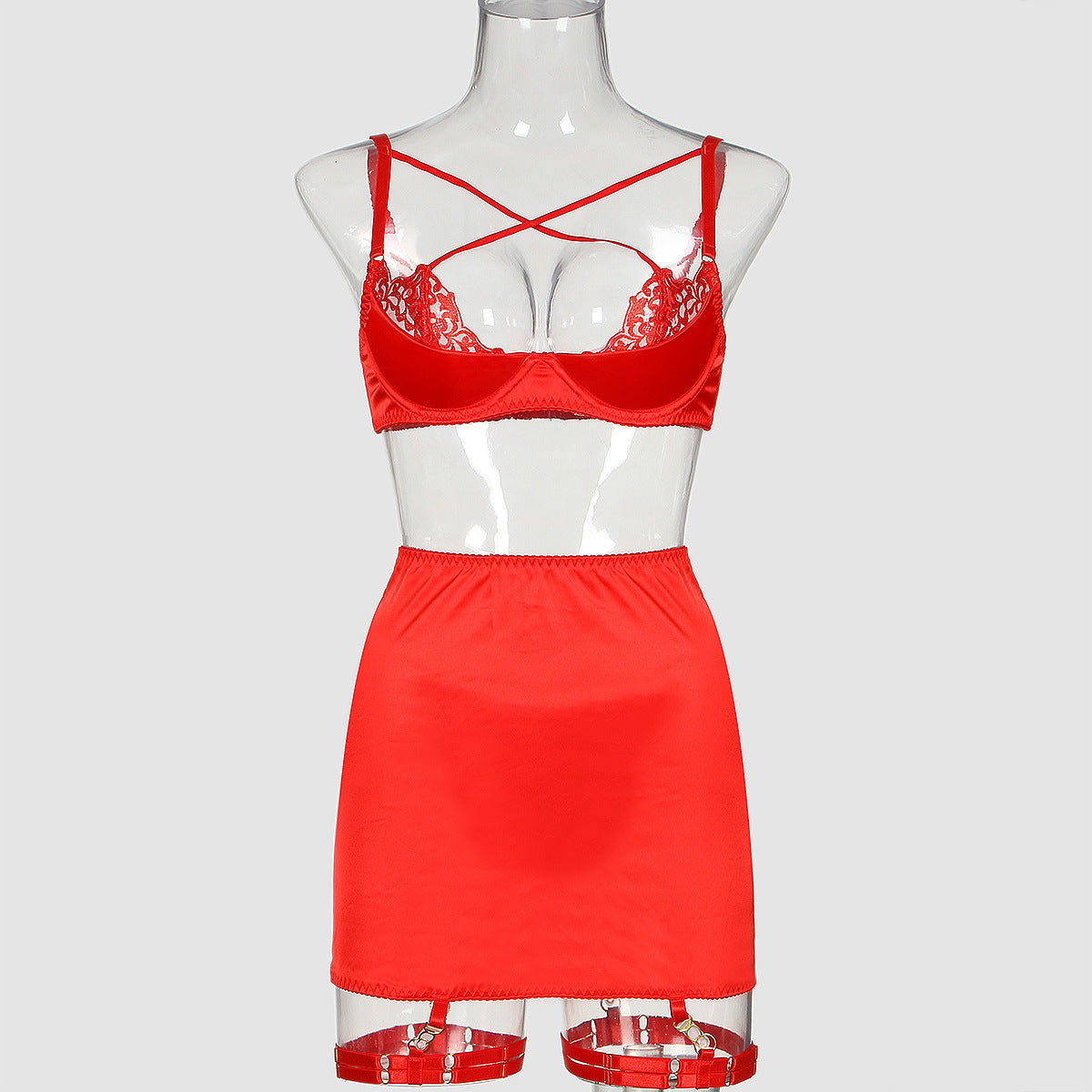 Underwear Cross Strap Hip Skirt Five Piece Set