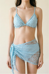 Lace Bralette and Wrap Skirt Set