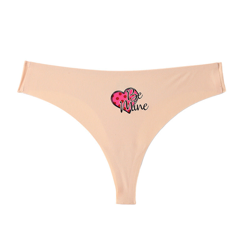 Mid-Waist Hipster Panties Seamless with Heart Design Breathable Cotton