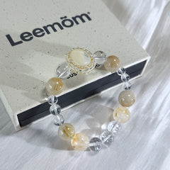 Purify your magnetic field and enhance your aura | White Crystal and Citrine Bracelet