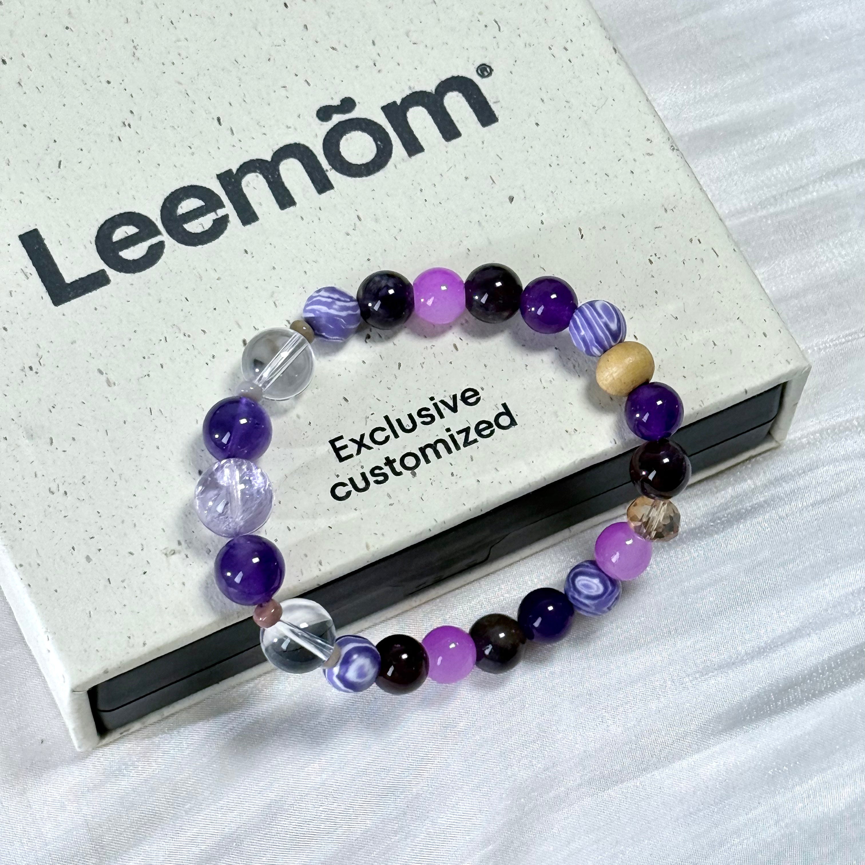 Purple Mist Star-Slumber | Amethyst and Clear Quartz Spliced Bracelet