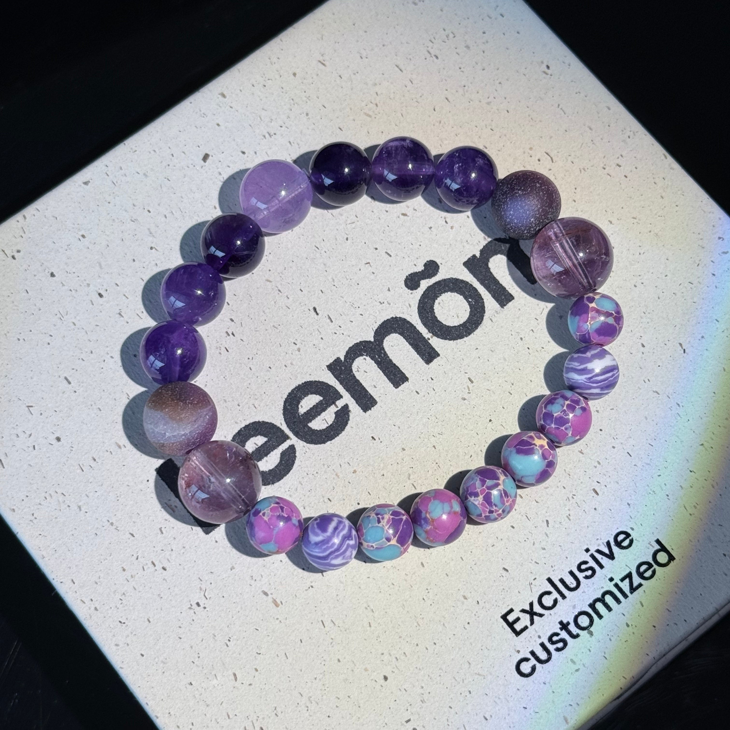 Amethyst & Dream Agate Crystal Bracelet