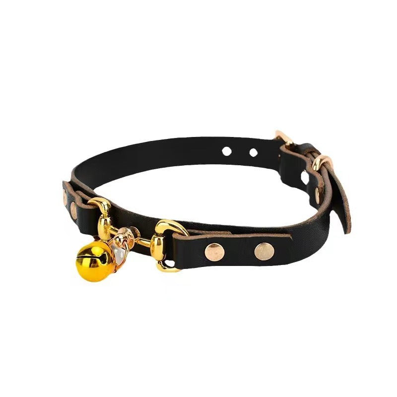 Little Bell Shape Chain Leather Collar