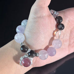 Amethyst & Black Obsidian Under the Moonlight | A Niche-Design Bracelet with an Atmospheric Vibe