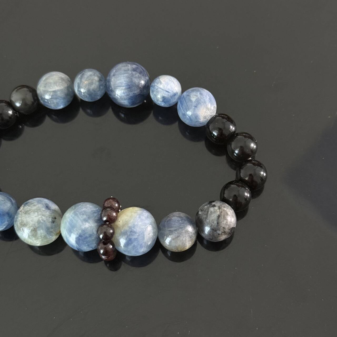 Handcrafted Bracelet featuring Kyanite, Labradorite, and Obsidian — Healing Jewelry
