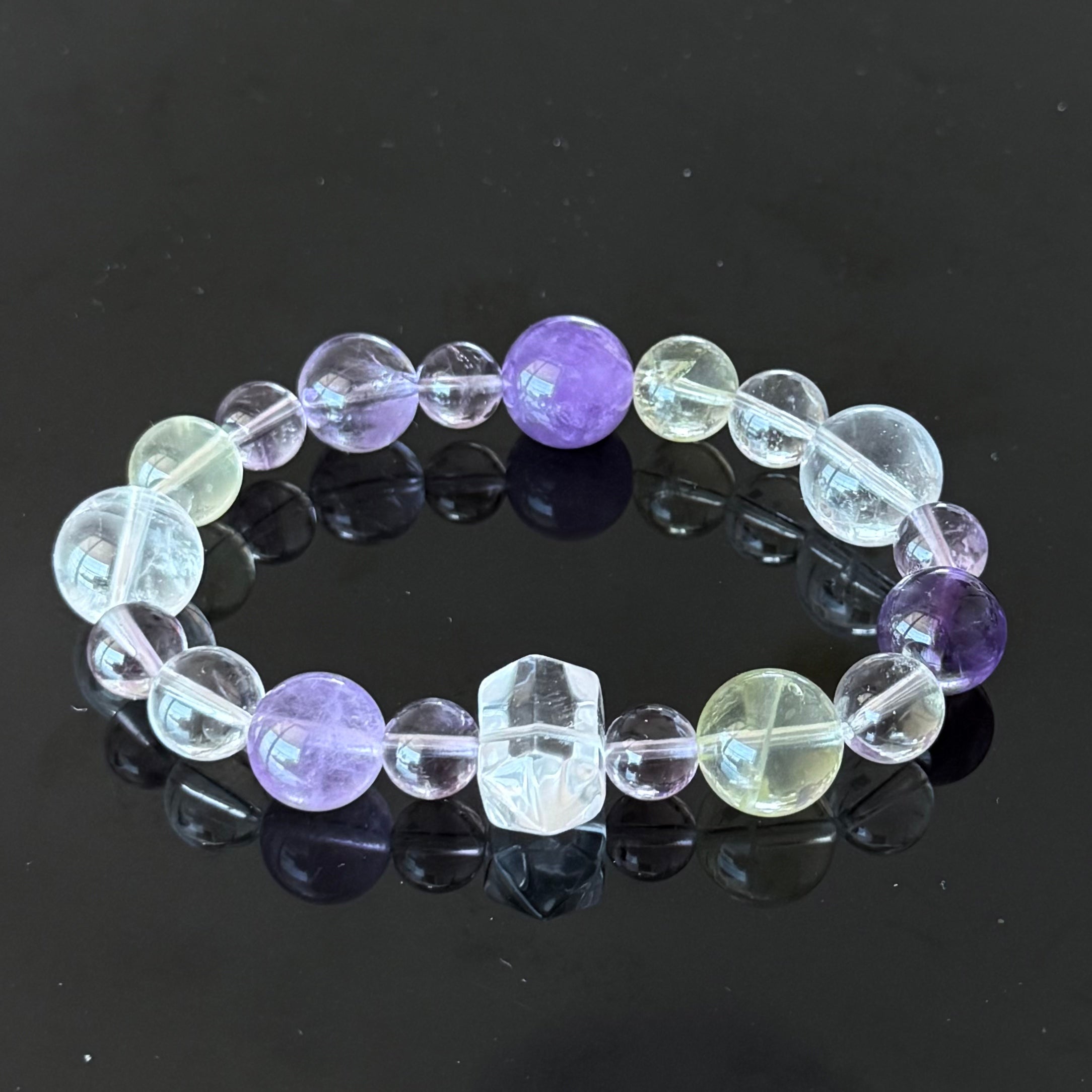 Amethyst, Citrine & Clear Quartz  Bracelet