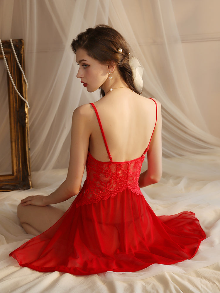 Floral Lace Babydoll Nightgown