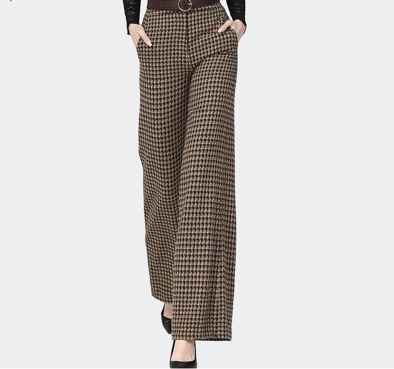 Vintage High Waist Woolen Trousers