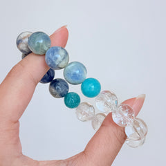 Kyanite & Clear Quartz Crystal Bracelet