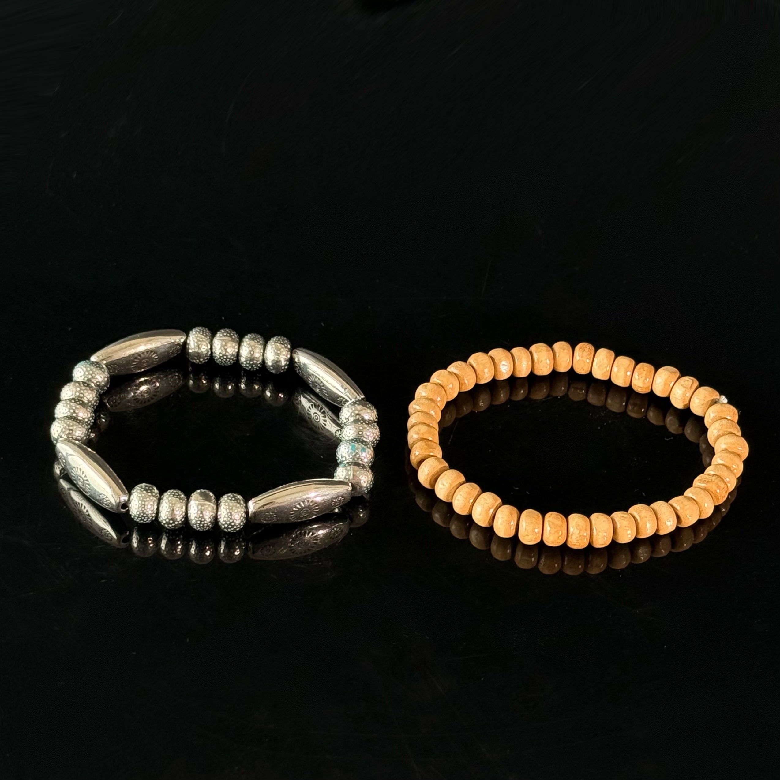 Taurus Zodiac Wooden & Hematite Bracelet Set – Grounding Crystal Bracelet for Strength & Stability