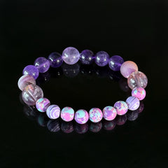 Amethyst & Dream Agate Crystal Bracelet