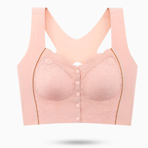 Front Button No Steel Ring Breathable Bra